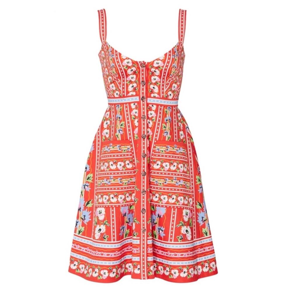 SALONI Fara Short B Dress In Poppy Stripe Size 2